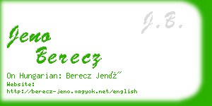 jeno berecz business card